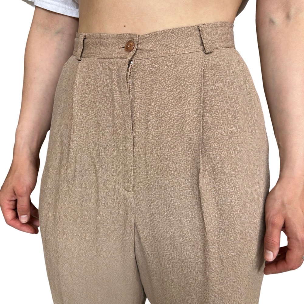 Vintage High-Waisted Tan Trousers